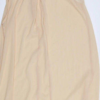 Brand and care label for River Island women’s pink basic blouse, size UK 10