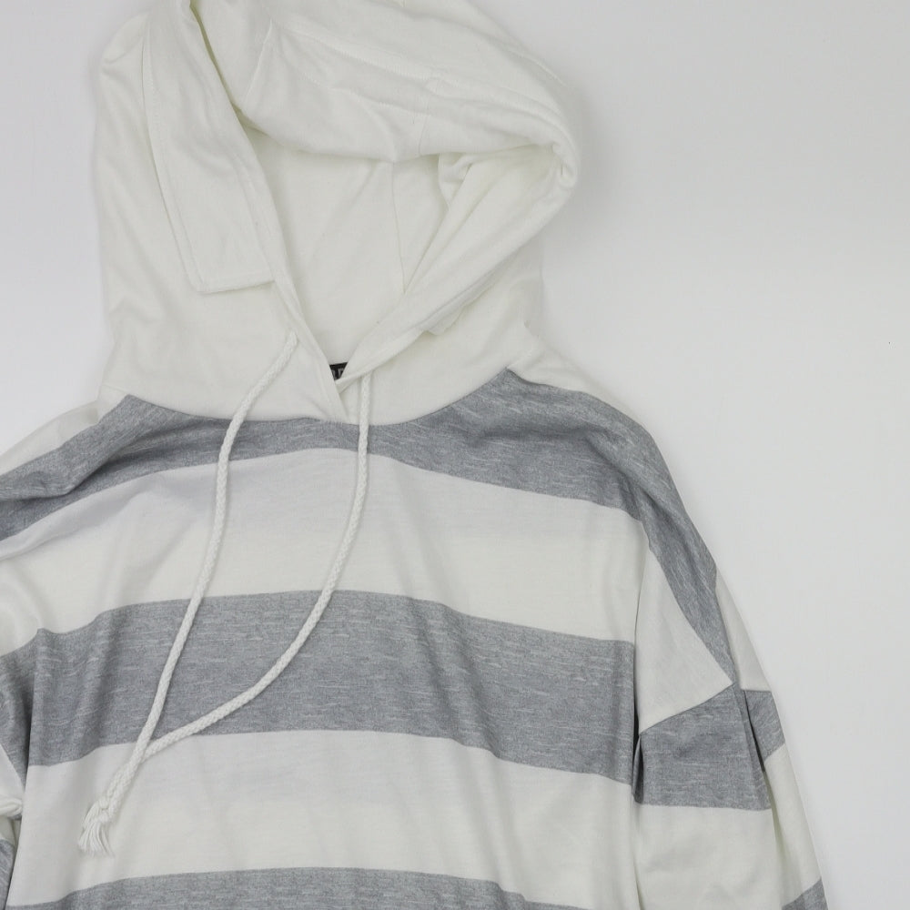 Preworn Womens Grey Striped  Pullover Jumper Size M