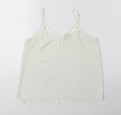 Additional front view of River Island women’s white basic blouse, size UK 8