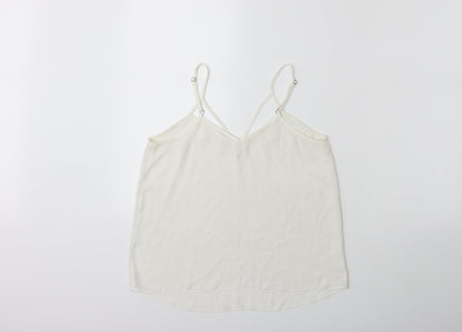 Back view of River Island women’s white basic blouse, size UK 8