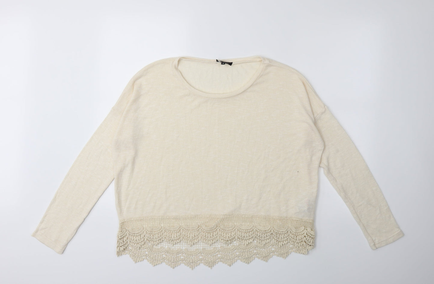 New Look Womens Beige  Knit Pullover Jumper Size 16