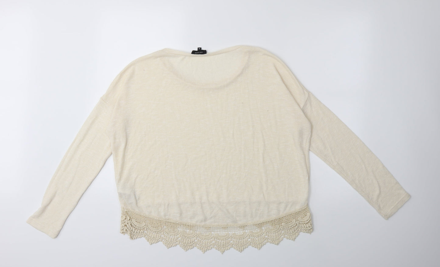 New Look Womens Beige  Knit Pullover Jumper Size 16