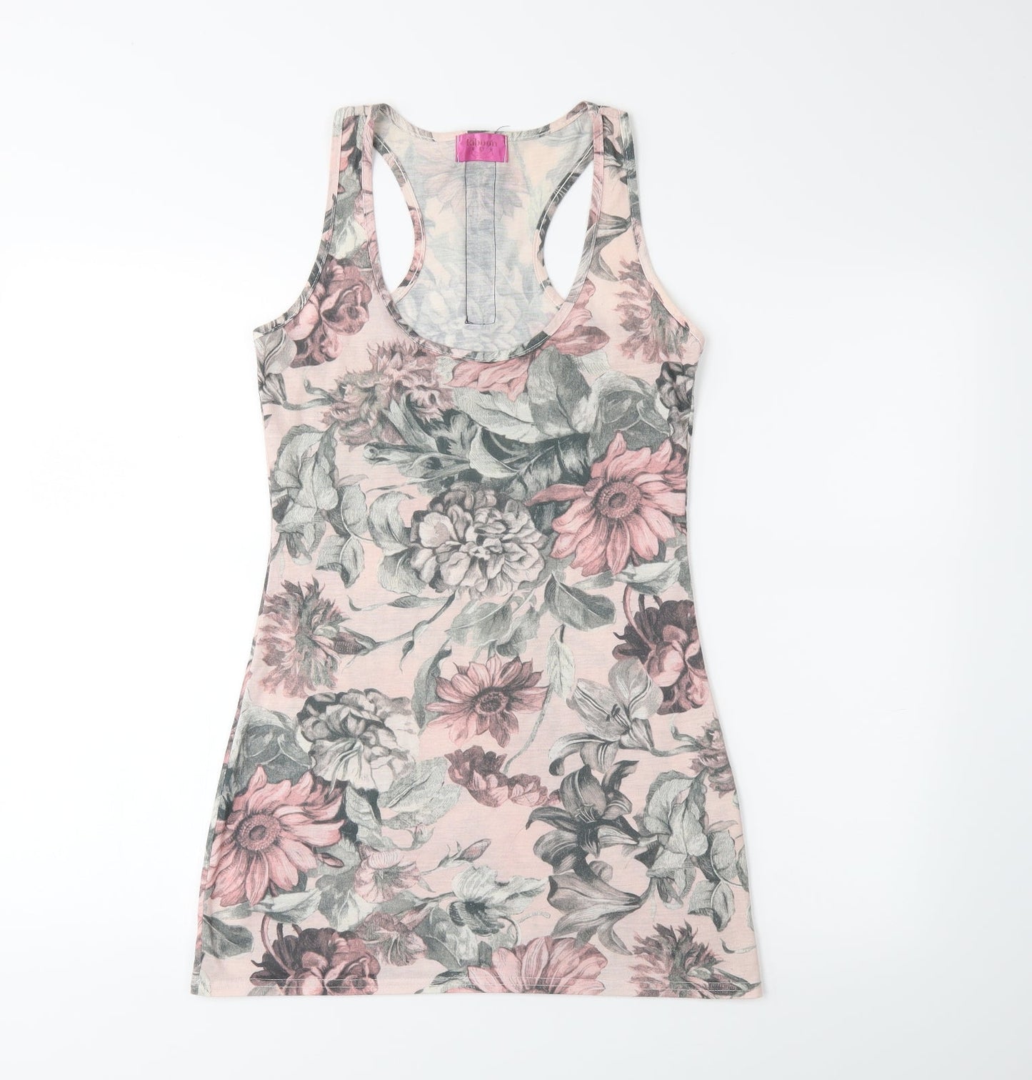 Preworn Womens Pink Floral  Basic Tank Size 10