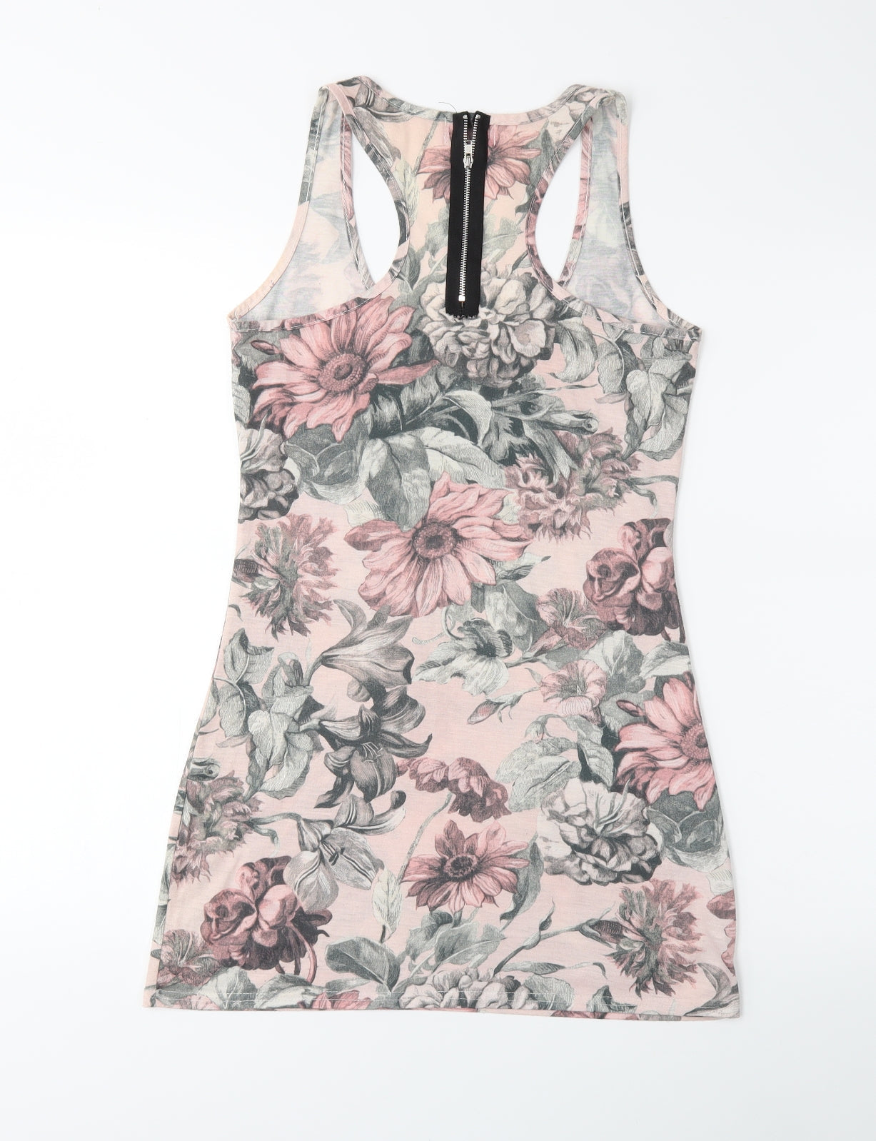 Preworn Womens Pink Floral  Basic Tank Size 10