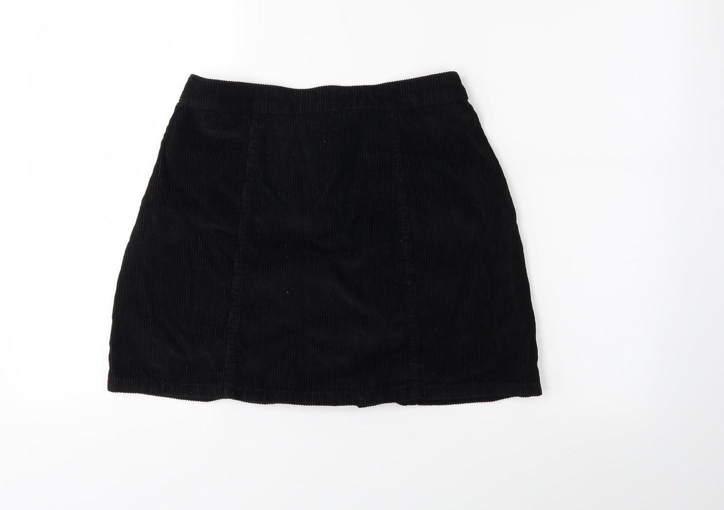 Denim & Co. Womens Black  Corduroy A-Line Skirt Size 10