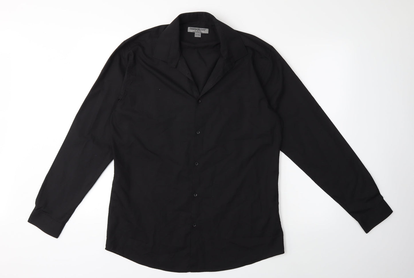 Cedar Wood State Mens Black    Button-Up Size 16