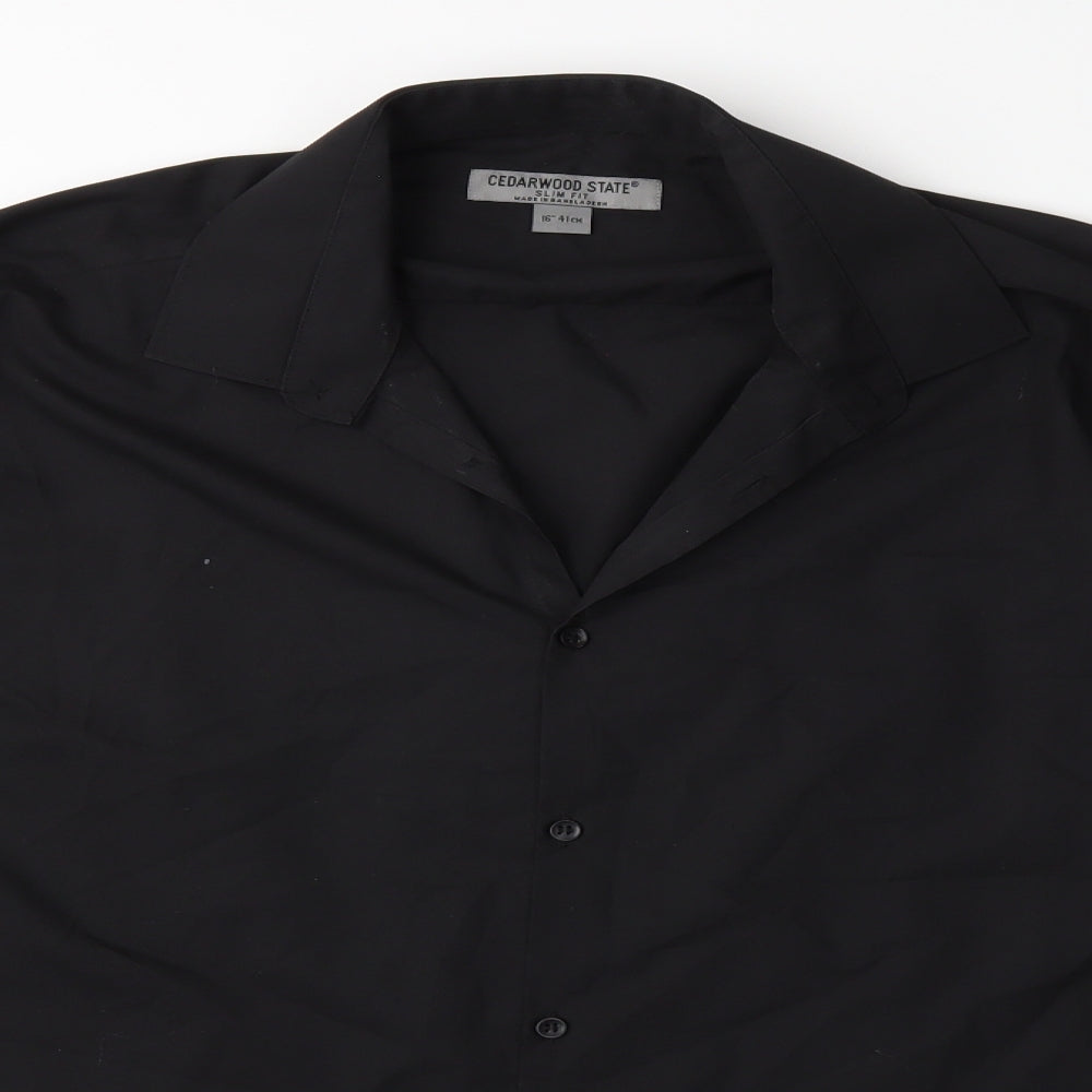 Cedar Wood State Mens Black    Button-Up Size 16