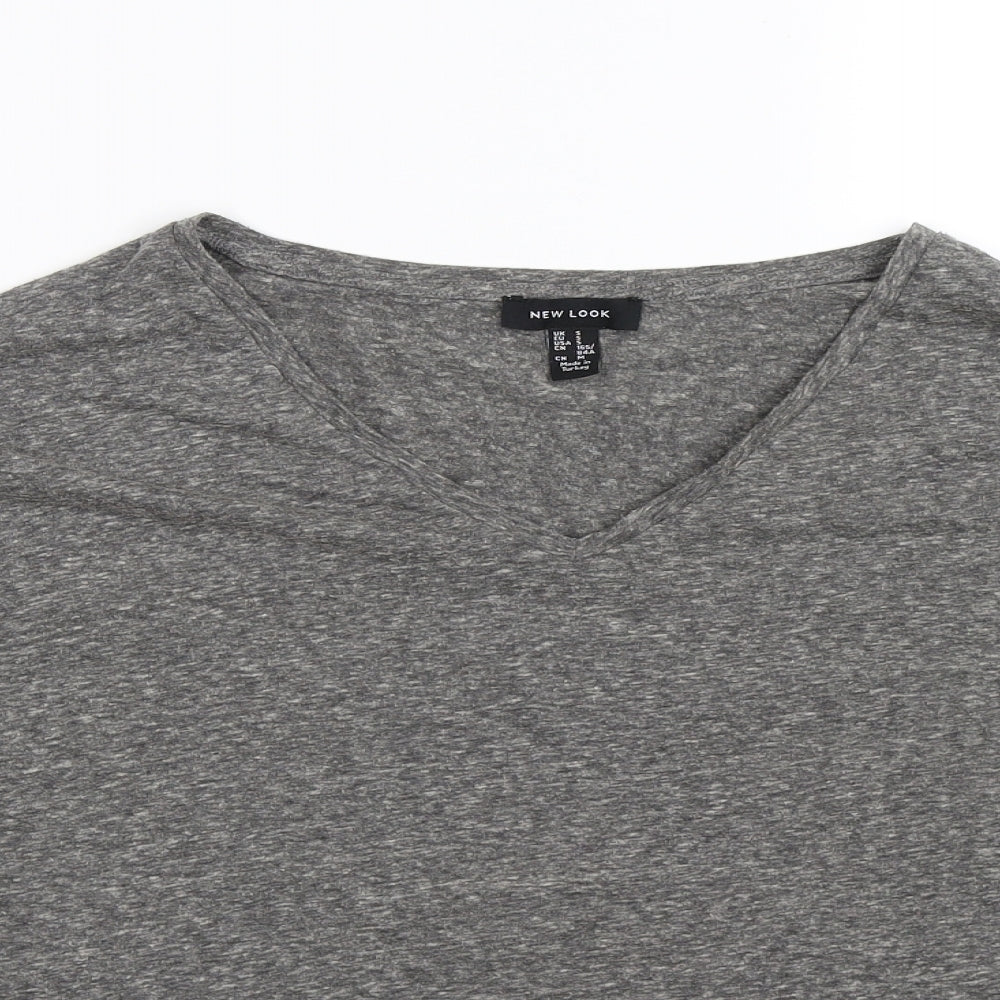 New Look Womens Grey   Basic T-Shirt Size S  - Oversized