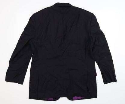 Back view of Racing Green men’s blue jacket suit jacket, size 40