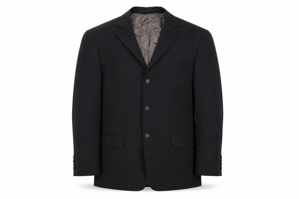 Marks & Spencer Mens Black Striped  Jacket Suit Jacket Size 40