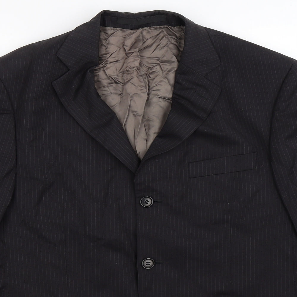 Marks and Spencer Mens Black Striped  Jacket Suit Jacket Size 40