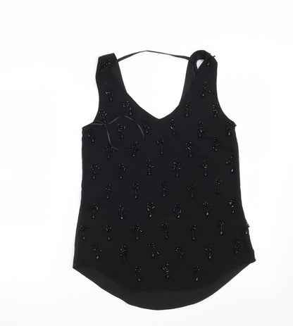 Front view of Oasis women’s black basic blouse, size UK 8