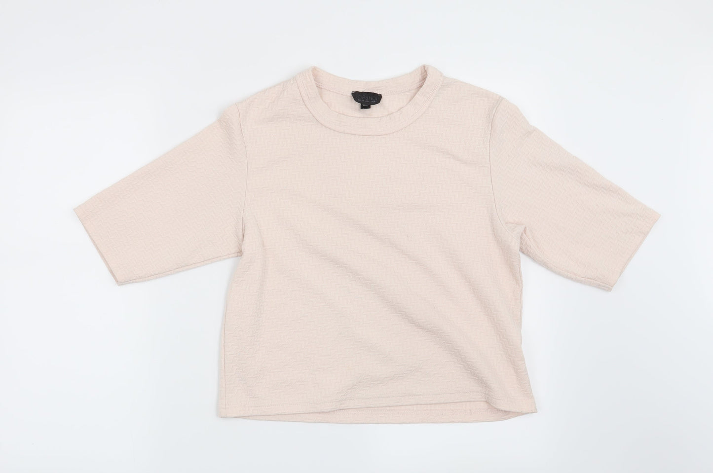 Topshop Womens Pink Geometric  Pullover Sweatshirt Size 8