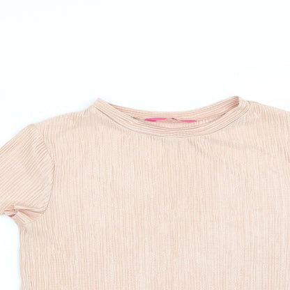 Close-up detail of Young Dimension girls’ pink basic blouse, size 12-13, years