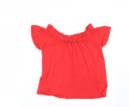 Additional front view of Primark women’s red basic blouse, size UK 6