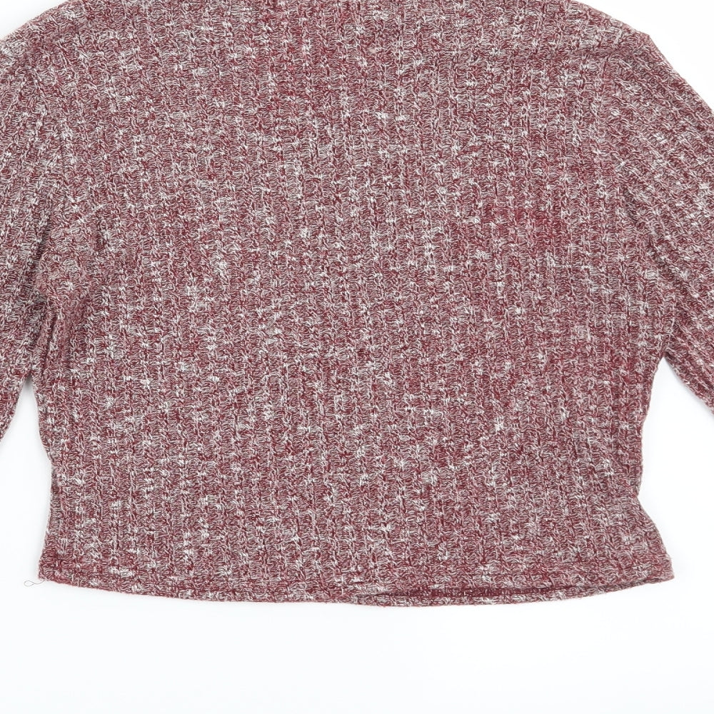 Boohoo Womens Red   Pullover Sweatshirt Size 8