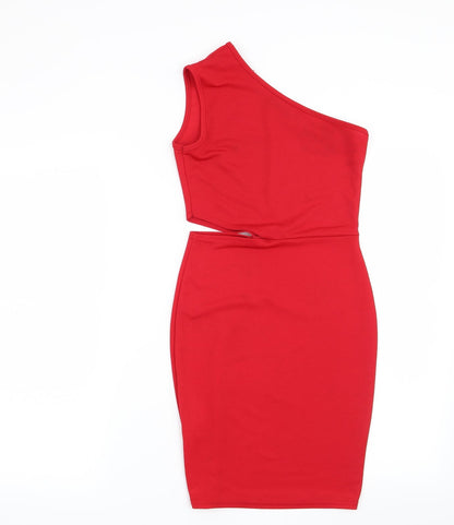 Preloved Pretty Little Thing Womens Red   Bodycon  Size 4 - Front