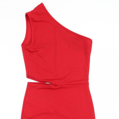 Preloved Pretty Little Thing Womens Red   Bodycon  Size 4 - Detail
