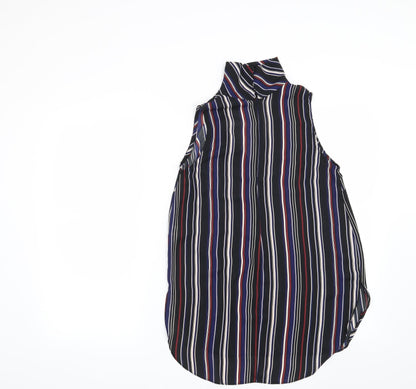 Back view of Atmosphere women’s black striped basic blouse, size UK 8