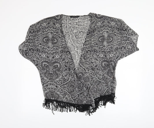 Atmosphere Womens Black Floral  Cardigan Jumper Size S
