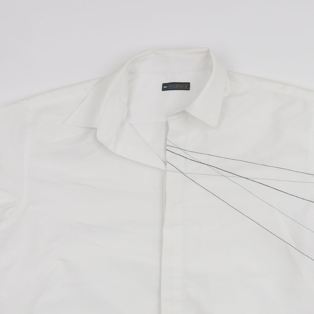 Etcetera Mens White    Button-Up Size M