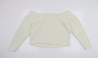 Back view of Oasis women’s white jumper, size UK 14