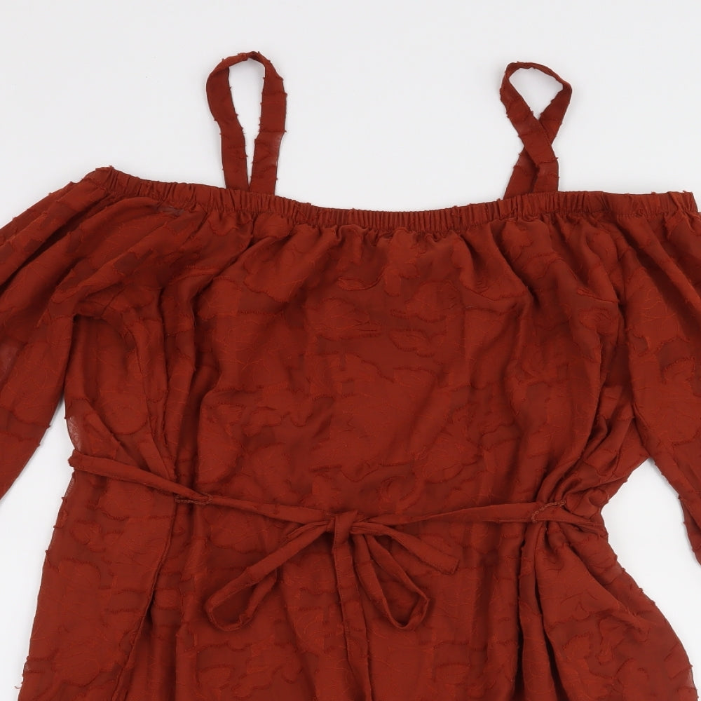 Soon Womens Orange   Basic Blouse Size 14