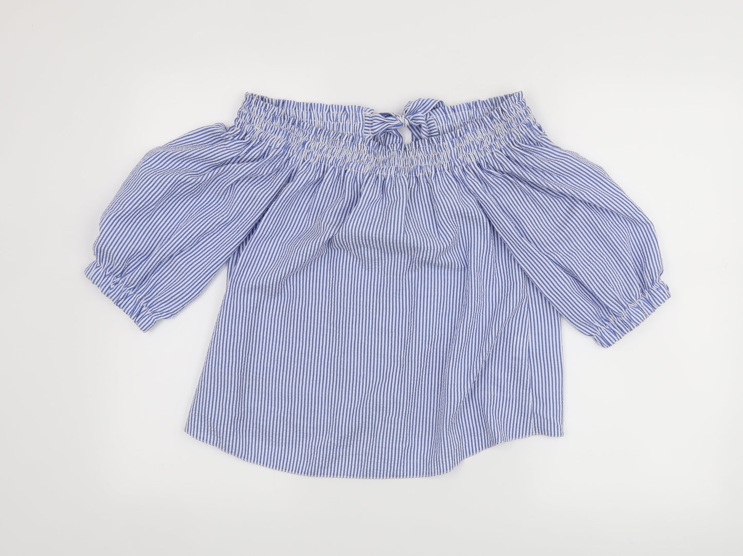 Atmosphere Womens Blue Striped  Basic Blouse Size 6