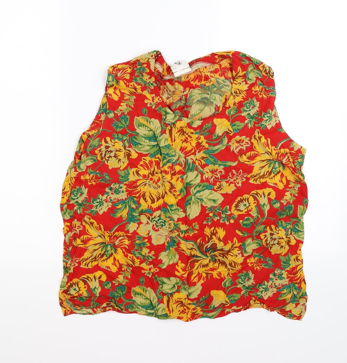 George Womens Red Floral  Tunic Tank Size 14