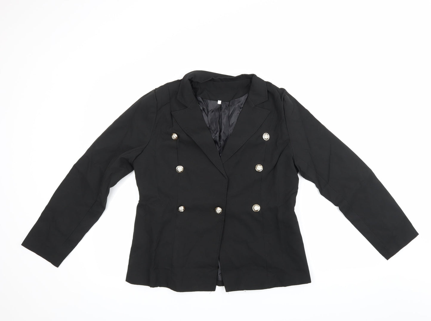 Preworn Womens Black Batik  Jacket Suit Jacket Size XL