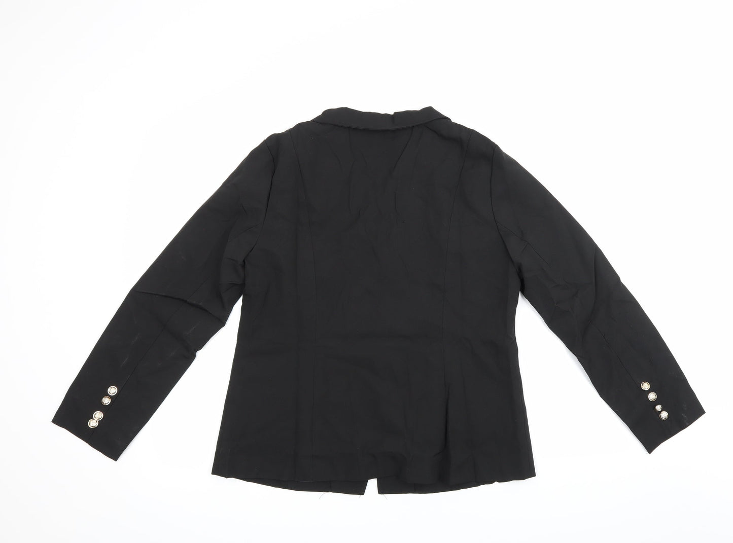 Preworn Womens Black Batik  Jacket Suit Jacket Size XL