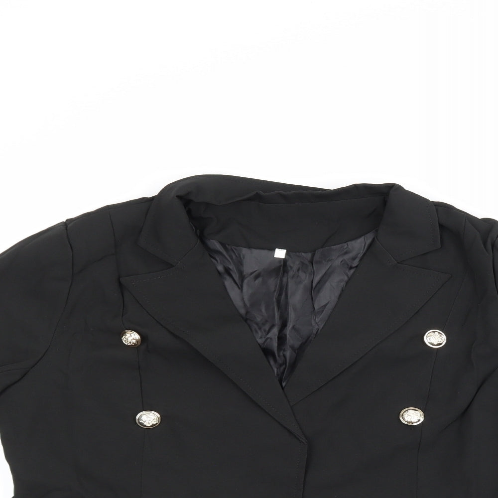 Preworn Womens Black Batik  Jacket Suit Jacket Size XL