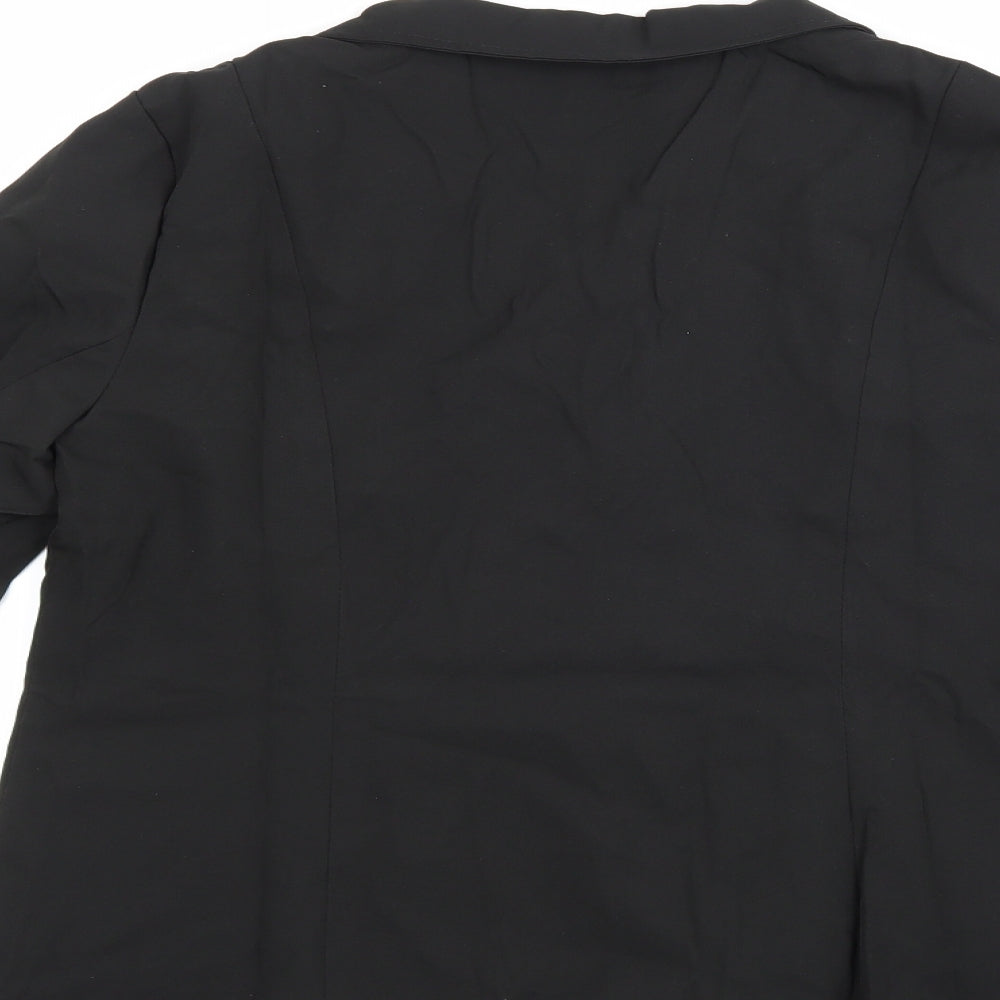 Preworn Womens Black Batik  Jacket Suit Jacket Size XL