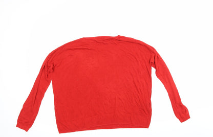 Back view of Mango women’s red jumper, size M