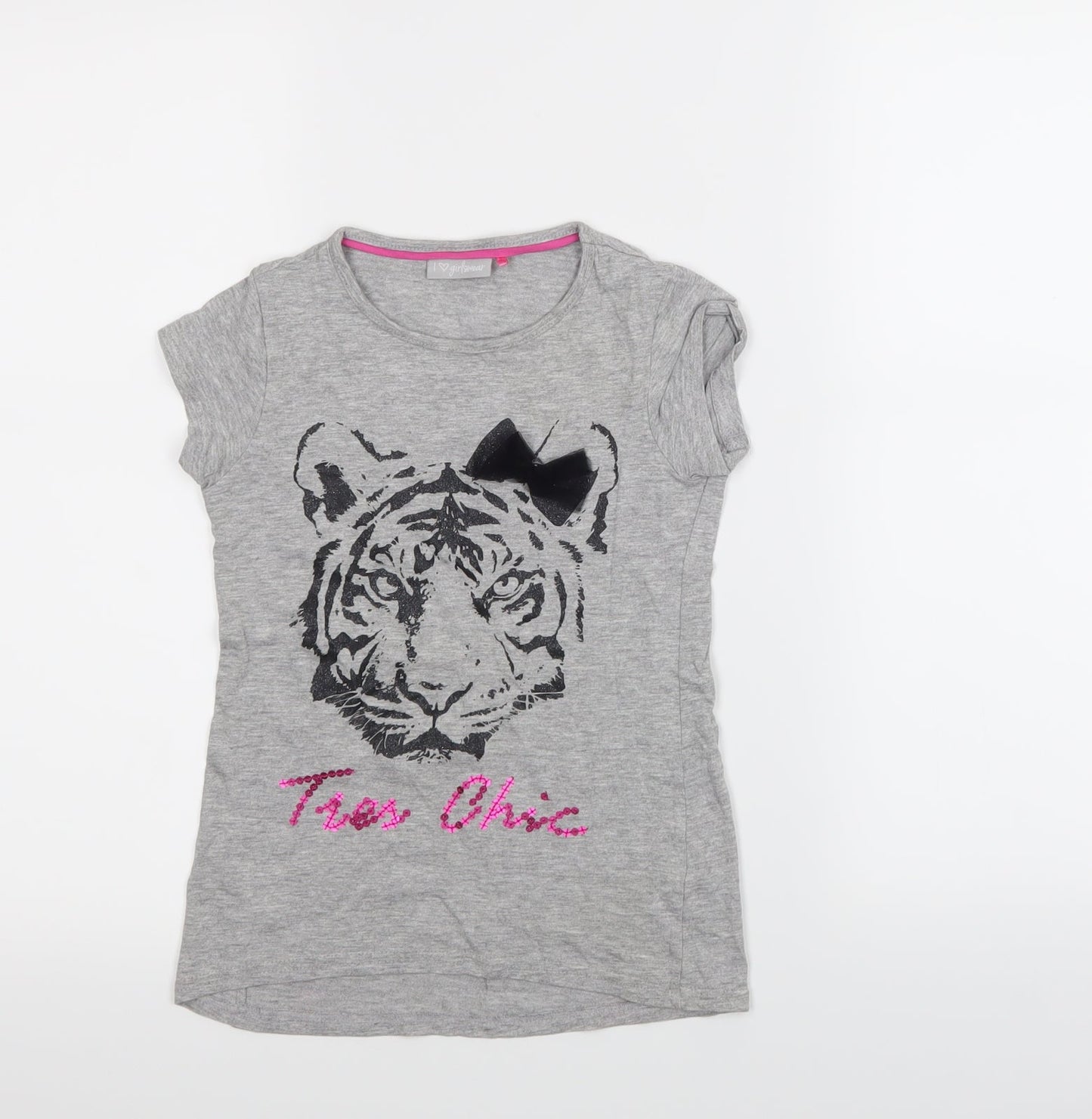 I love girls wear Girls Grey   Basic T-Shirt Size 7 Years