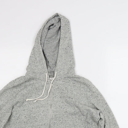 Close-up detail of Divided men’s grey full zip hoodie, size M