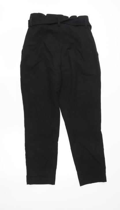 Back view of H&M women’s black trousers, size UK 10, 24-inch leg