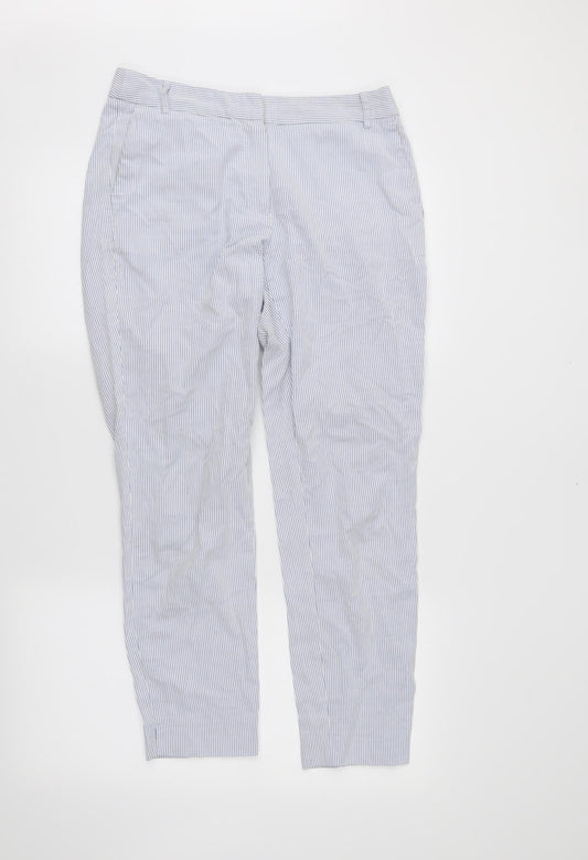Zara Womens White Striped  Trousers  Size 36 in L27 in