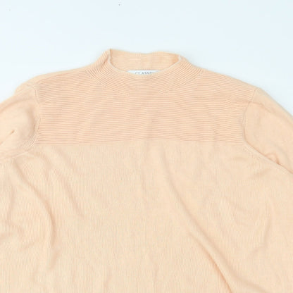 Close-up detail of Classics women’s pink jumper, size UK 14