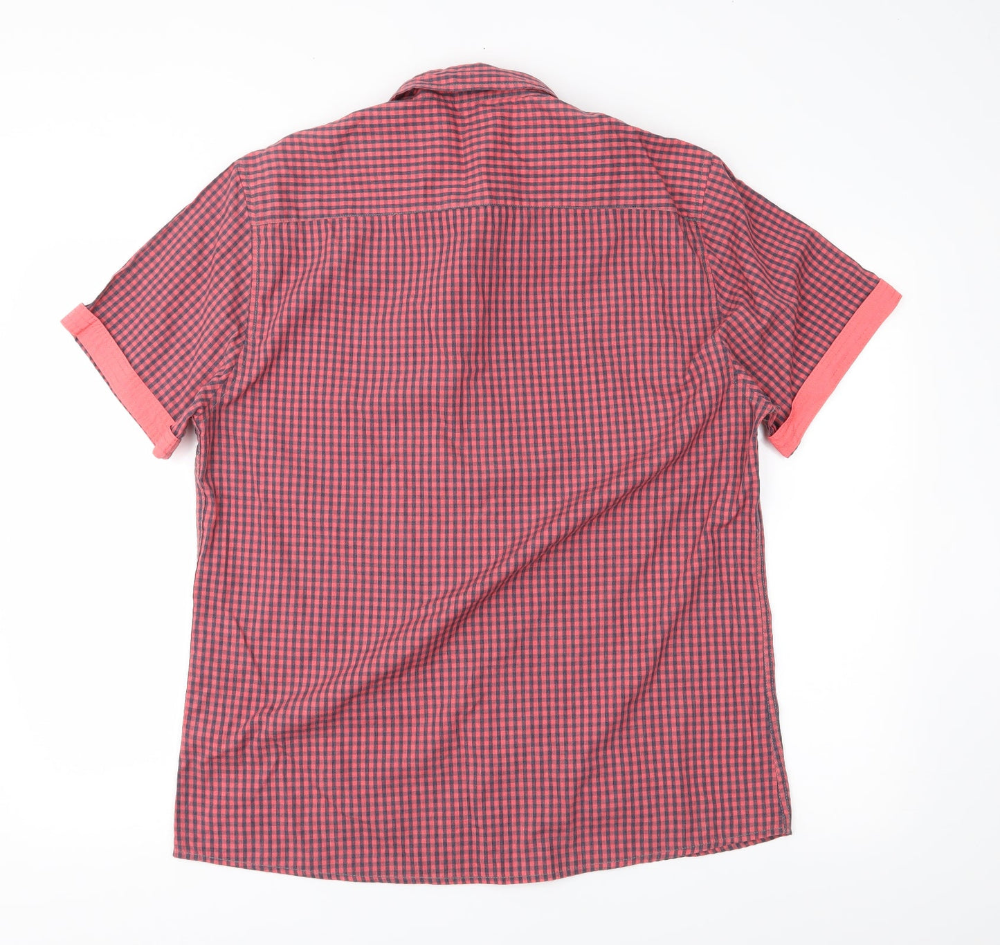 Easy Mens Red Plaid   Button-Up Size L
