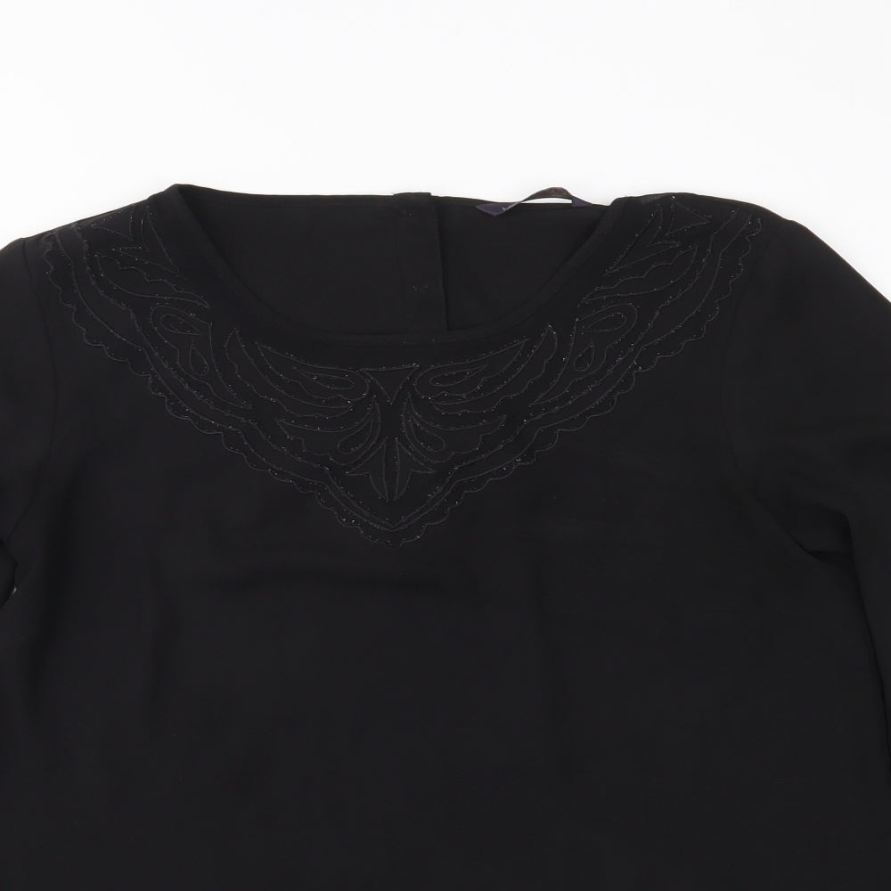 M&S Womens Black   Basic Blouse Size 8