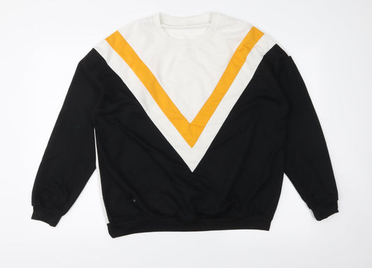 Preworn Womens Black Herringbone  Pullover Sweatshirt Size XL