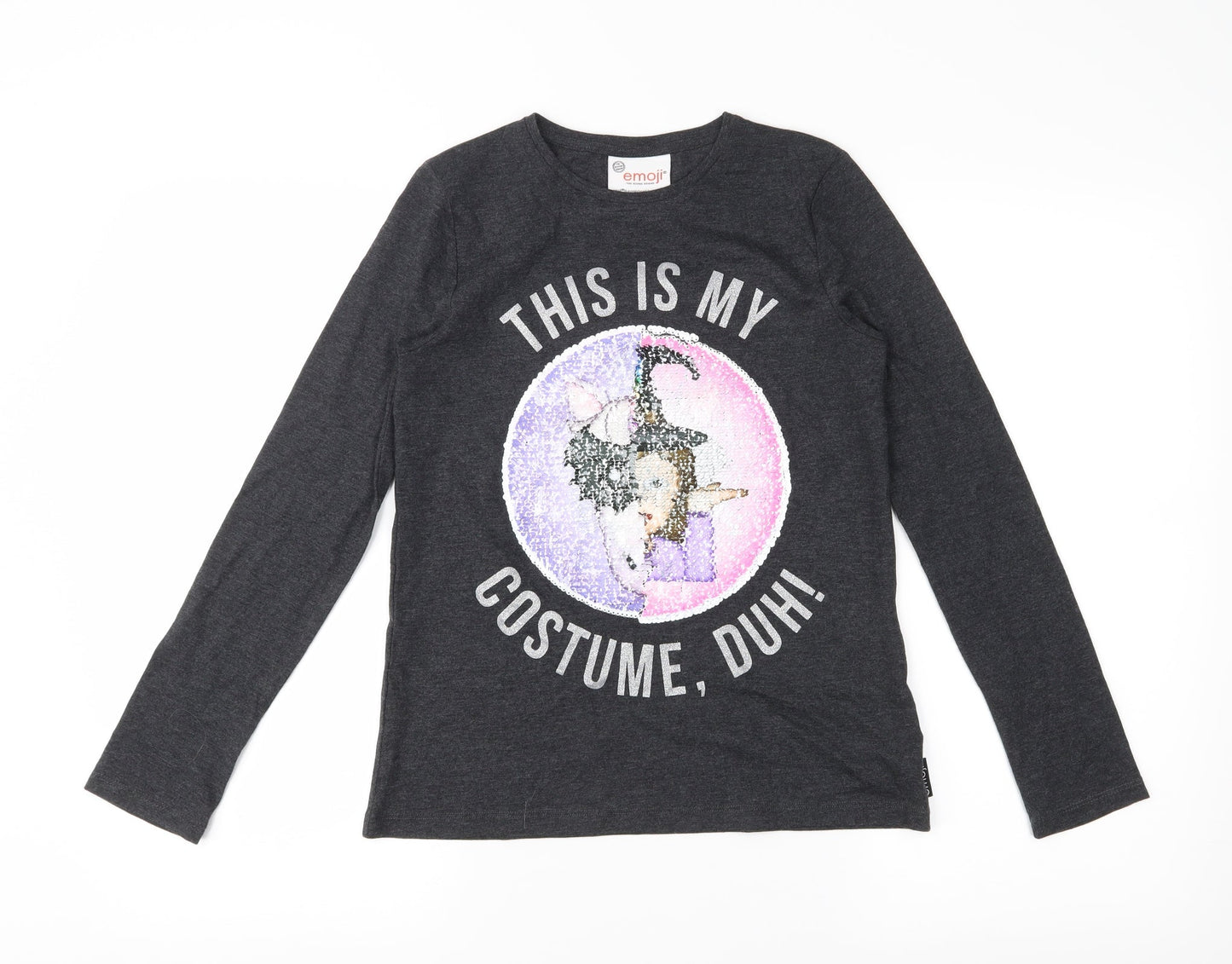 Emoji Girls Grey   Basic Casual Size 11-12 Years  - Reversible sequins