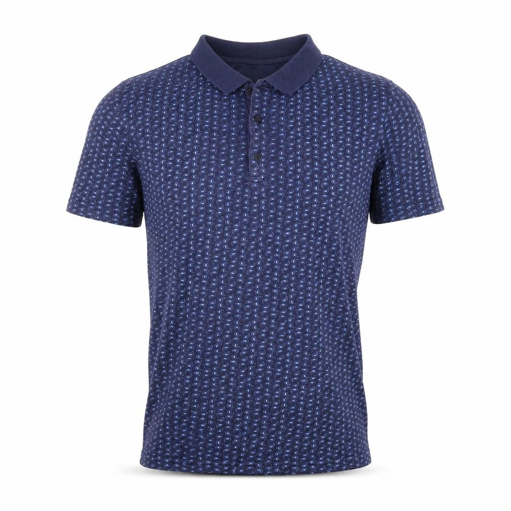 River Island Mens Blue Paisley   Polo Size XS