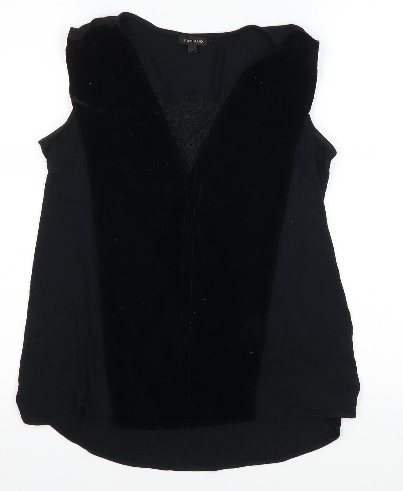 River Island Womens Black   Basic Tank Size 8