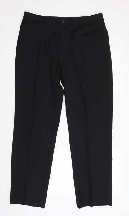 Additional front view of Wilson women’s black trousers, size UK 34, in, 29-inch leg