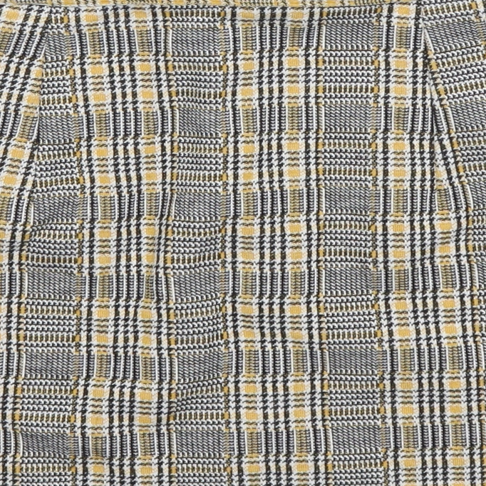 Topshop Womens Yellow Plaid  A-Line Skirt Size 10