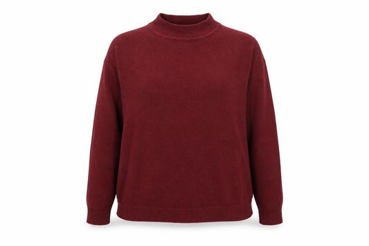 Front view of Damart women’s red jumper, size UK 20