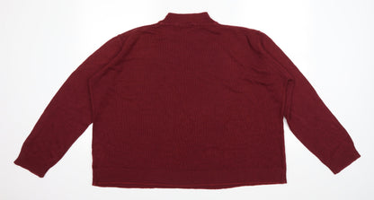 Back view of Damart women’s red jumper, size UK 20