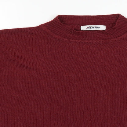 Close-up detail of Damart women’s red jumper, size UK 20